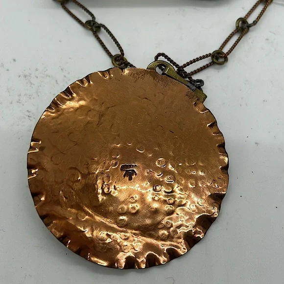 Diaz Santoyo Vintage Aztec Tribal Copper Necklace/Earrings Jewelry Set 🌸🌸 - Picture 3 of 9